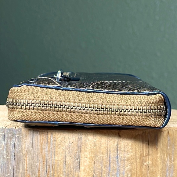 COACH Mickie Accordion Zip Leather Wallet in Brass - Picture 6 of 16